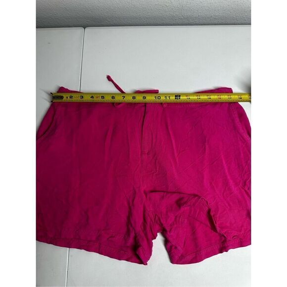 Caribbian Joe Fuchsia Pink Rayon Shorts Elastic Waistband Size XL Barbiecore - Picture 4 of 10